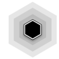 icon for Hexatone: a hexagon with progressively larger hexagons behind it